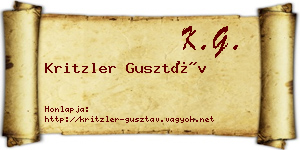 Kritzler Gusztáv névjegykártya