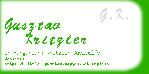 gusztav kritzler business card